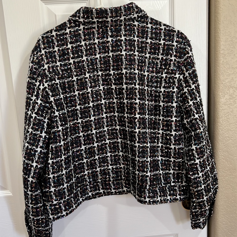 Loft Shimmer Tweet Shacket size large - Picture 7 of 9